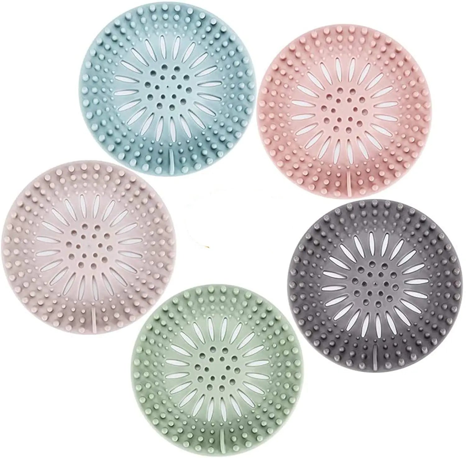 Hair Catcher Durable Silicone Hair Stopper Shower Drain Covers for Bathroom