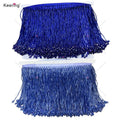 Keering 15cm in Stock Tassel Trimming Glass Crystal Beaded Fringe Trim for Curtain Garment or Decorative Use