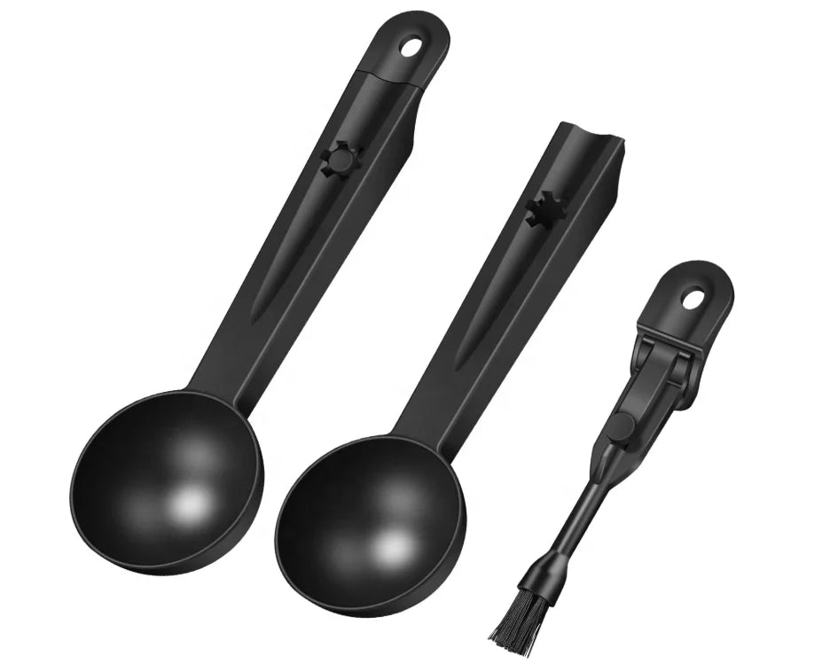 Manufactures 2 in 1 Multifunction Modern Food Grade PP Coffee Grinder Spoon Cleaning Brush & Spoon