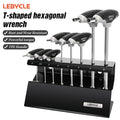 LEBYCLE MTB Road Bike T-Handle Hex Wrench Set 2-10MM Bicycle Dual-Head Hex Wrench Kit Rubber Handle Cycling Shop Repair Tools