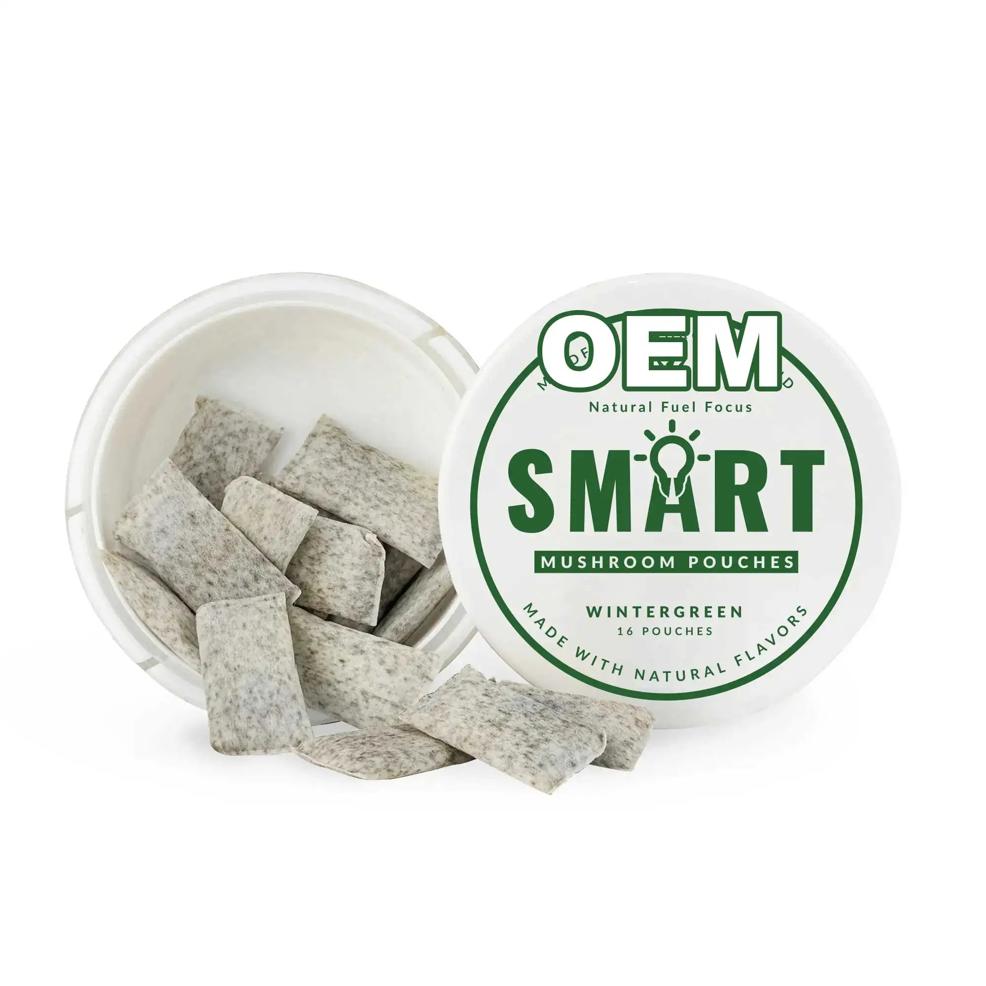 Private Label SMART BRAND Mixed Flavor Caffeine 16 Nootropic Pouches Energy Focus Supplement