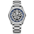 Popular Men Skeleton See Through Dial New Launched Luxury Wristwatch Silver Black Automatic Mechanical Watch for Men