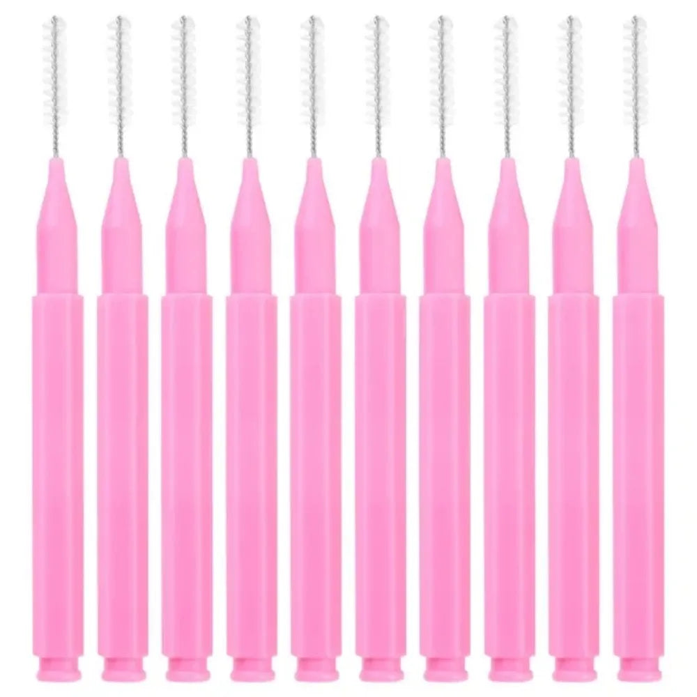 I-type Push Pull Interdental Brush Cleaning Between Teeth Oral Care Orthodontic I Shape Tooth Floss Mini Eyebrow Brush