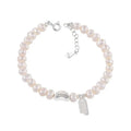 S925 Sterling Silver Lucky Square Freshwater Pearl Bracelet Female Ins Simple Versatile Broken Silver Lucky Beans Bracelet