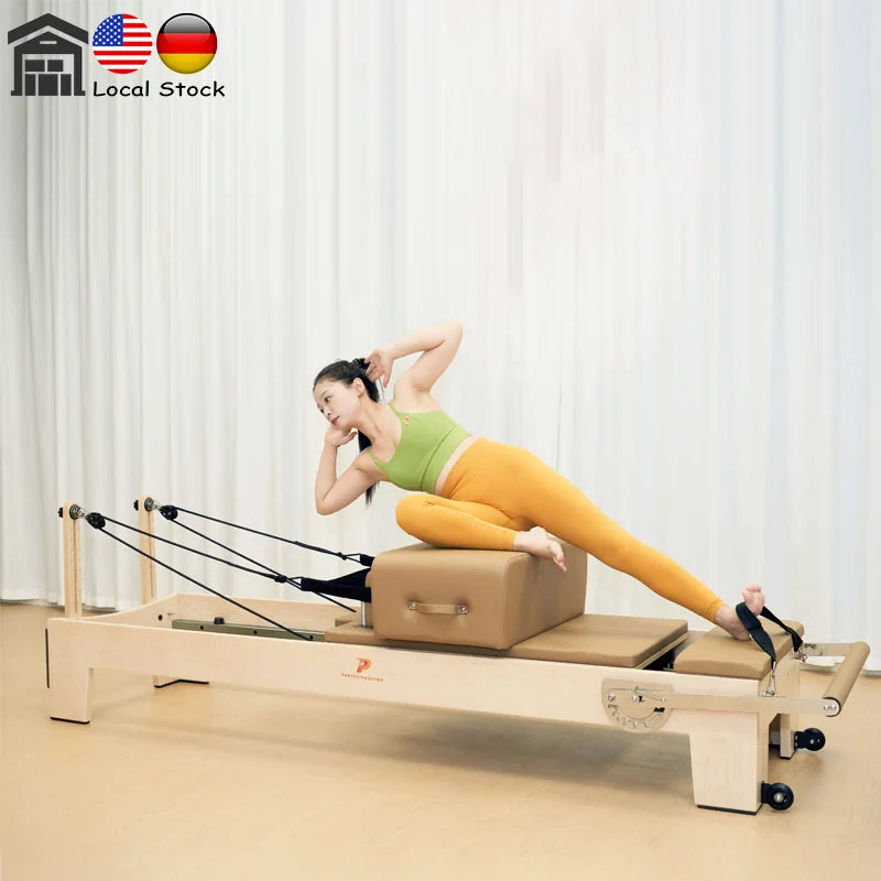 Professional Commercial Studio Equipment Sliding Bed Maple Wood Pilates Reformer Maple Wood Reformer MegaBDM