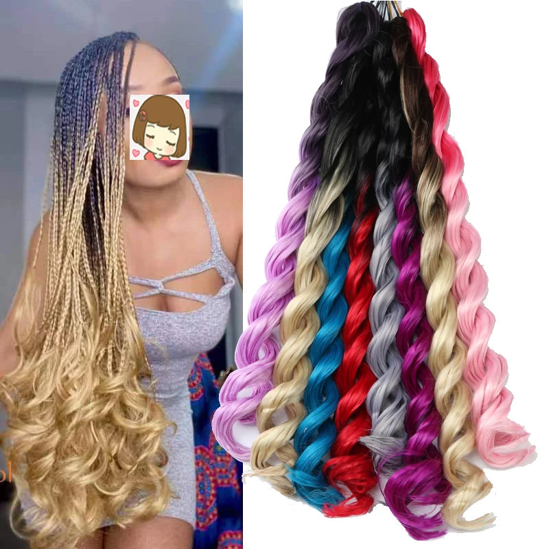 24inch 100gram Spiral Braiding Hair Extension No Tangle Jumbo Crochet Braid Style Afro Kinky Hair Bulk Dyed