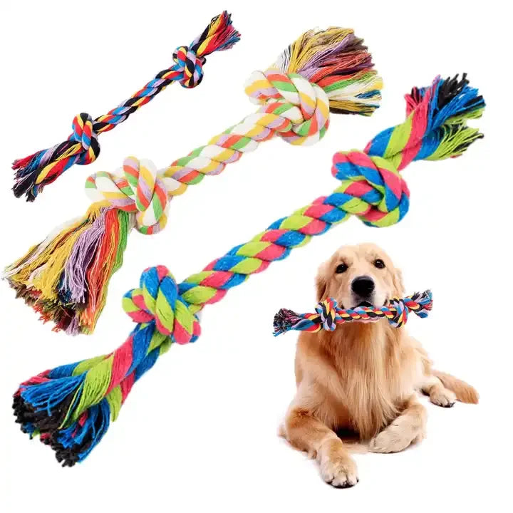 Cotton Rope Dog Toys Interactive Dog Play Bite Pet Supplies Small Large Toy Dog Chew Toy Rope