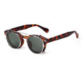 Classic Retro Steampunk Clip on Sunglasses Men Women Vintage Leopard Round Removable Flip Lens Polarized Sunglasses STYZ1106M