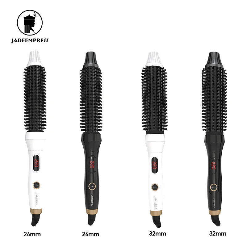 Professional Anti-Scald Electric Hair Straightening Brush with PTC Fast Heating 26mm/32mm Hot Comb for Men Plastic Handle