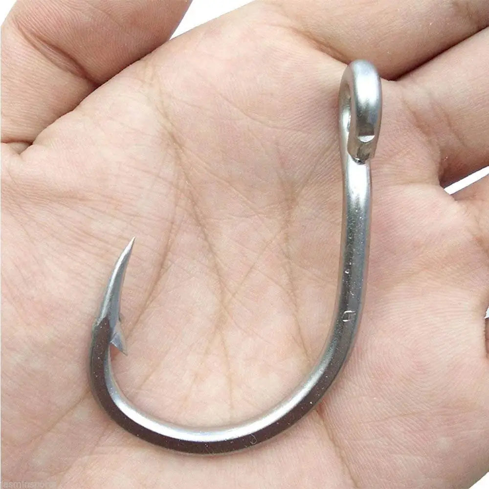 10884 Stainless Steel Fishing Hooks White Strong Big Game Saltwater Fishing Circle Hook Tuna Bait Fishing Hooks