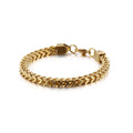 Stainless Steel Geometric Men's Gold Plated 3MM 6MM Inverse Link Chain Bracelet with Lobster Clasp Luxury Gift Jewelry