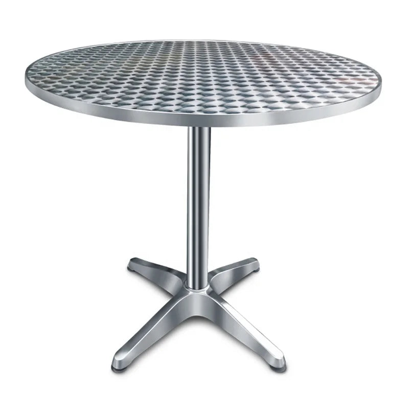 Minimalist 70cm 80cm 100cm Round Dining Table for Hotels Cafes Restaurants Modern Embossed SS Metal Durable for Villas Patios