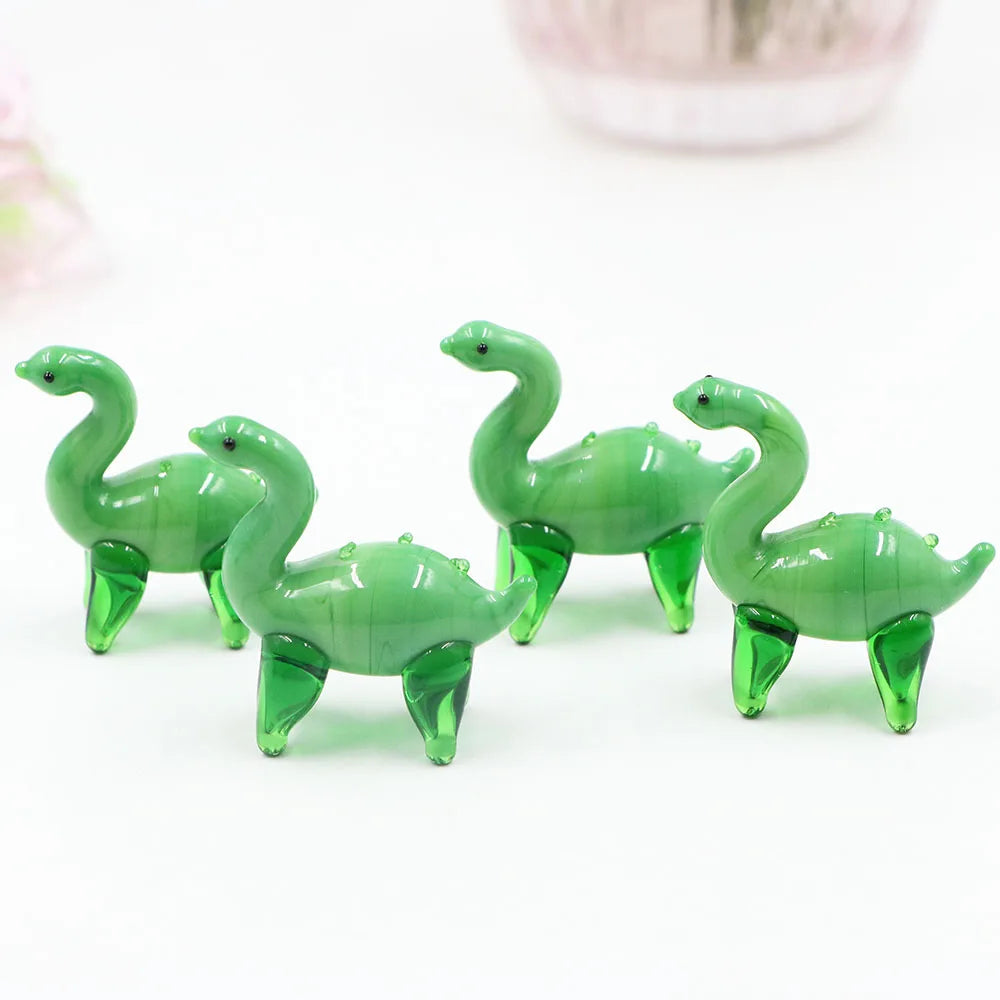 Wholesale Green Miniature Glass Dinosaur Small Murano Lampwork Glass Dinosaur Figurine Decoration