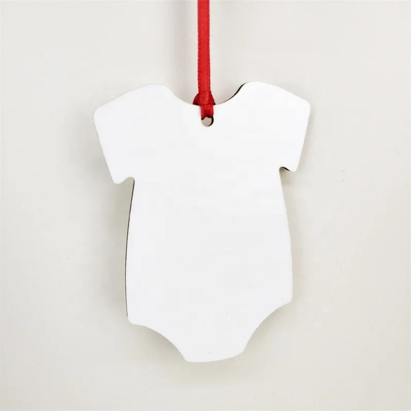 Christmas MDF Wooden T-Shirt Hanging Ornament UV Printed Sublimation Blank for Graphics