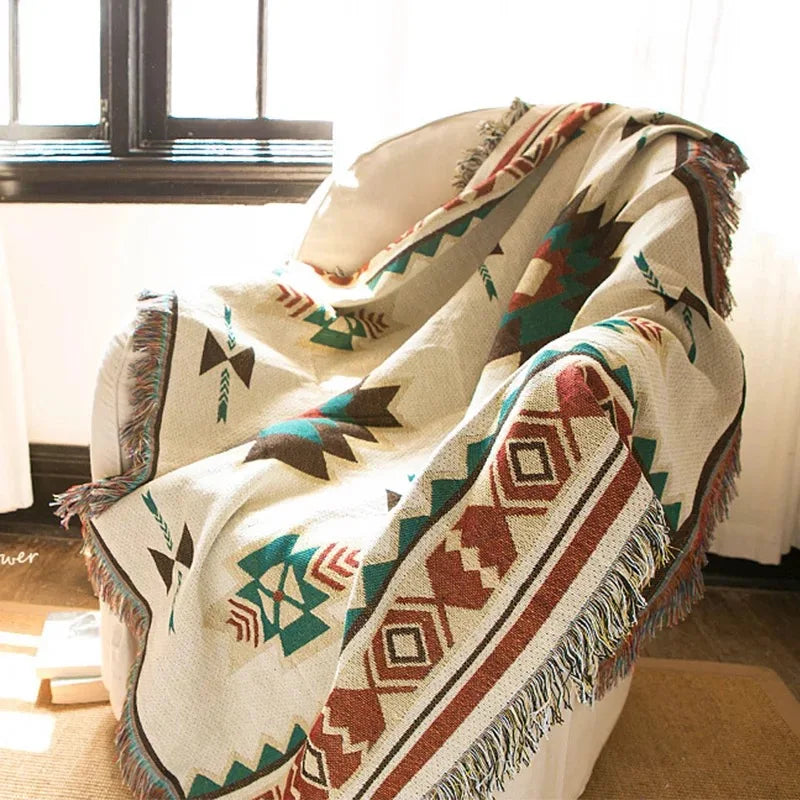 Home Decoration Polyester Cotton Woven Tapestry for Sofa Decorative Blanket Outdoor Picnic Blanket Custom Woven Tapestries