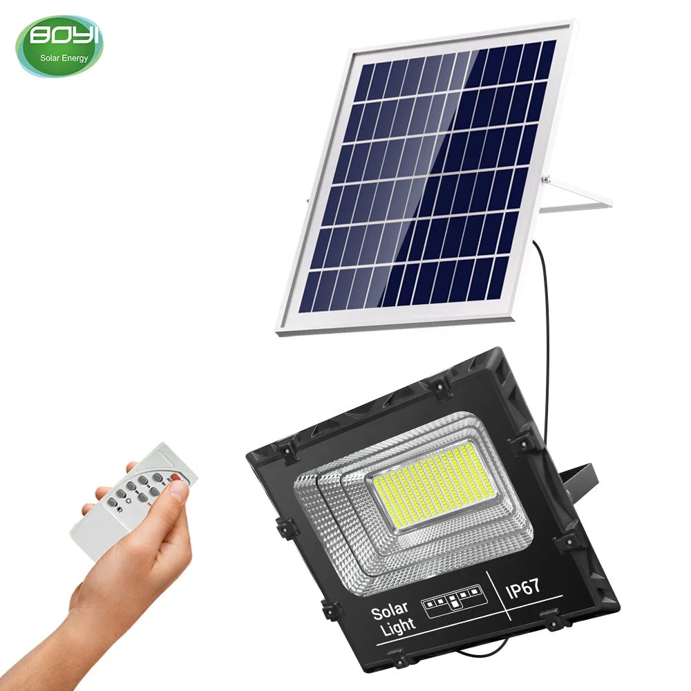 BOYI Waterproof Abs Led Solar Flood Light 500w Outdoor with Motion Sensor
