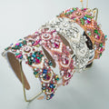 Wholesale Women European Luxury Fashion Crystal Headband Rhinestone Sponge Padded Baroque Hairband Women