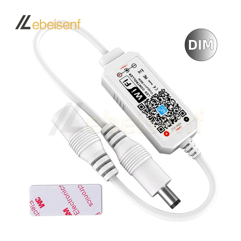 DC 12V 24V Wireless Mini WiFi Remote Control Single Color Smart LED Dimming Controller 2835 5050 5730 LED Strip Light