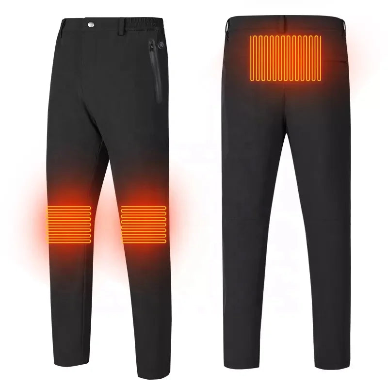 Unisex Electric Heated Pants 3 Zones Heat Winter Trousers USB 5V Rechargeable Outdoor Thermal Pant Battery Not Included