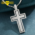 Men's Hip Hop Jewelry Gold Plated Brass AAAAA CZ Diamond Iced Out Rotatable Cross Pendant With Rope Chain