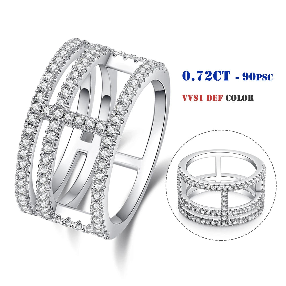 M53 Abiding Jewelry Factory Wholesale 925 Sterling Silver Moissanite Diamond Unique Designs Band Ring for Women