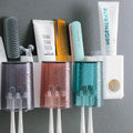 Punch-Free Mouthwash Cup Bathroom Wall-Mounted Storage Box Rack Brushing Cup Toothbrush Holder Set