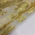 Clipping Jacquard Chiffon Filamentary Silver Gold Lurex Thread Fabric Anti-static Suit Garment Wedding Upholstery Lining Curtain