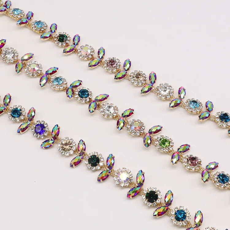 Wholesale LX Brand Zhejiang Sunflower Shape Rhinestone Decorative High Heel Shoes Diamond Cup Chain Garment Decoration