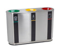 Outdoor Multi-compartment Stainless Steel Classified Garbage Trash Can Public Metal Recycle Waste Bin Mall Commercial SS Dustbin