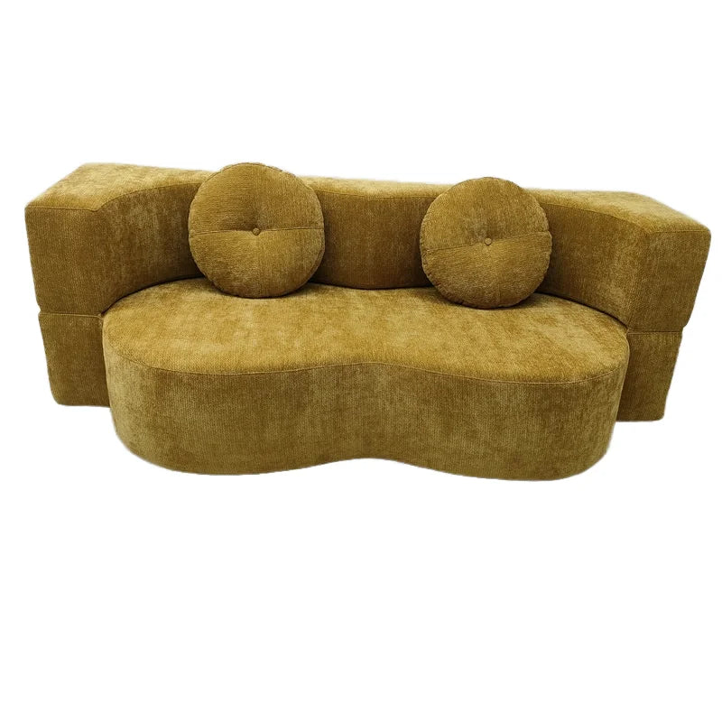 Modern Marsiling Cross-Border Design Integrated Sectional Sofa Bed Three-Seater Corner Compressed Fabric Sponge Living Room