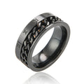 Unisex Stainless Steel Chains with Roman Numerals Gold Plated Metal Spinner Anillos for Men for Wedding Engagement or Gift