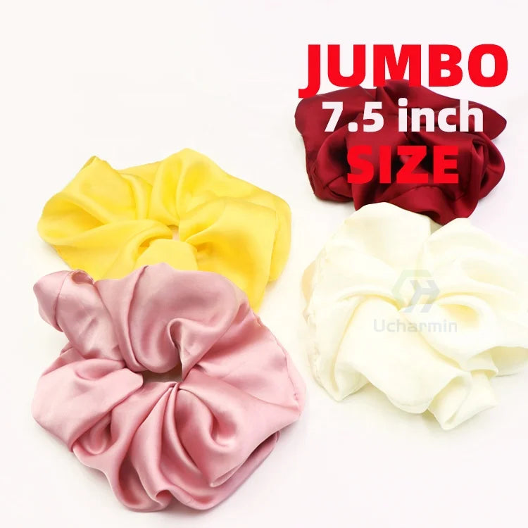 Jumbo Size Scrunchies Low MOQ Custom Your Scrunchies Large Silk Hair Scrunchies Women Stylish Personalized