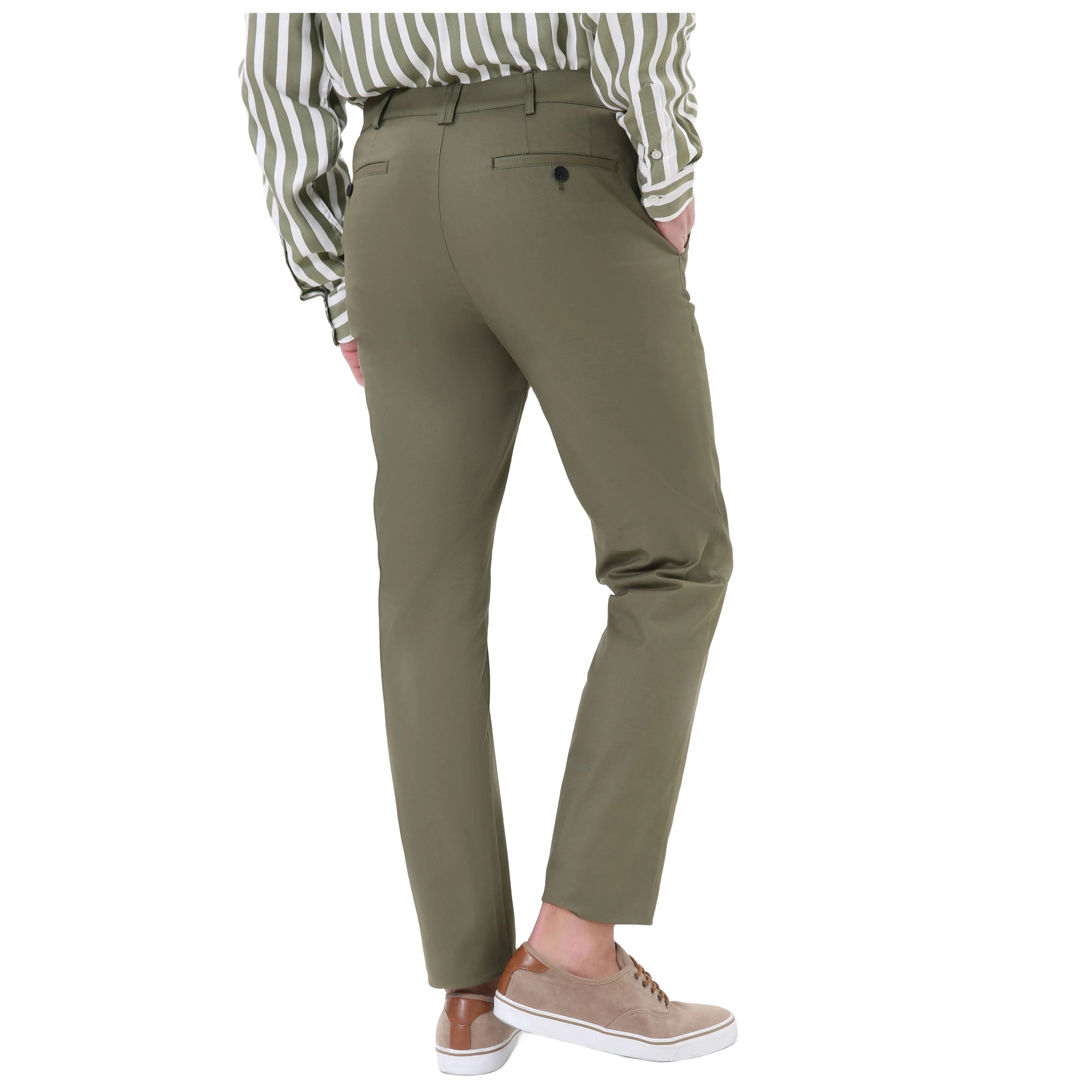 2023 Bosha Men's Custom Casual Pants Mid-Waist Coat Design With Zipper Fly Loose Wide Leg Pants