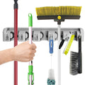 Multi-Functional Double Plastic Wall Mounted Broom Holder Rake Mop Handles Modern Simple Kitchen Spice Storage Organizer Removes