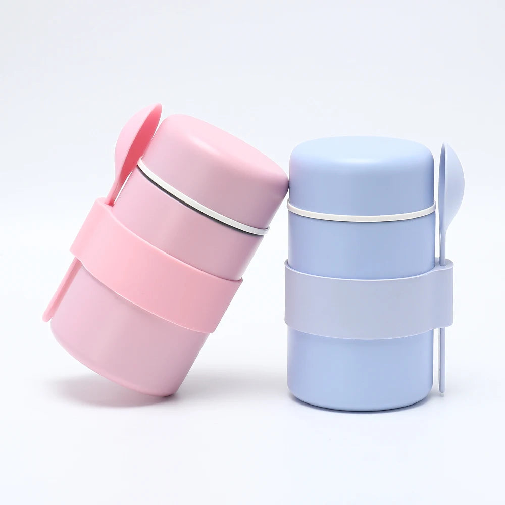 Wholesale Kids 304 Stainless Steel Thermos Lunch Box 400ml BPA Free Eco-Friendly Plastic Lid for Hot Food Freshness Preservation
