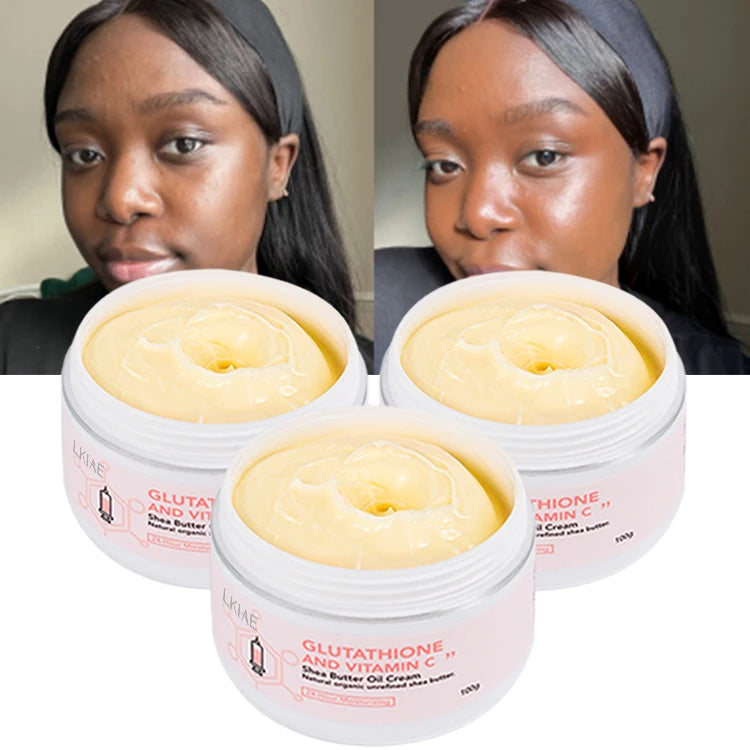 Organic Lightening Anti-Aging Moisturizing Cream with Vitamin C & Niacinamide Shea Butter for Face & Body-Home Use