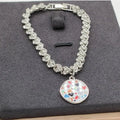 Qualisub Personalized Plated Modern Zinc Alloy Sublimation Bracelet Blanks with Round/Heart Pendants