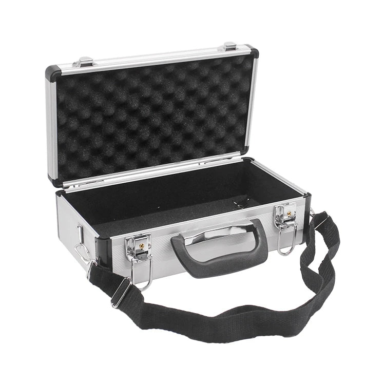 Multipurpose Aluminum Storage Box with Shockproof Foam and Detachable Strap