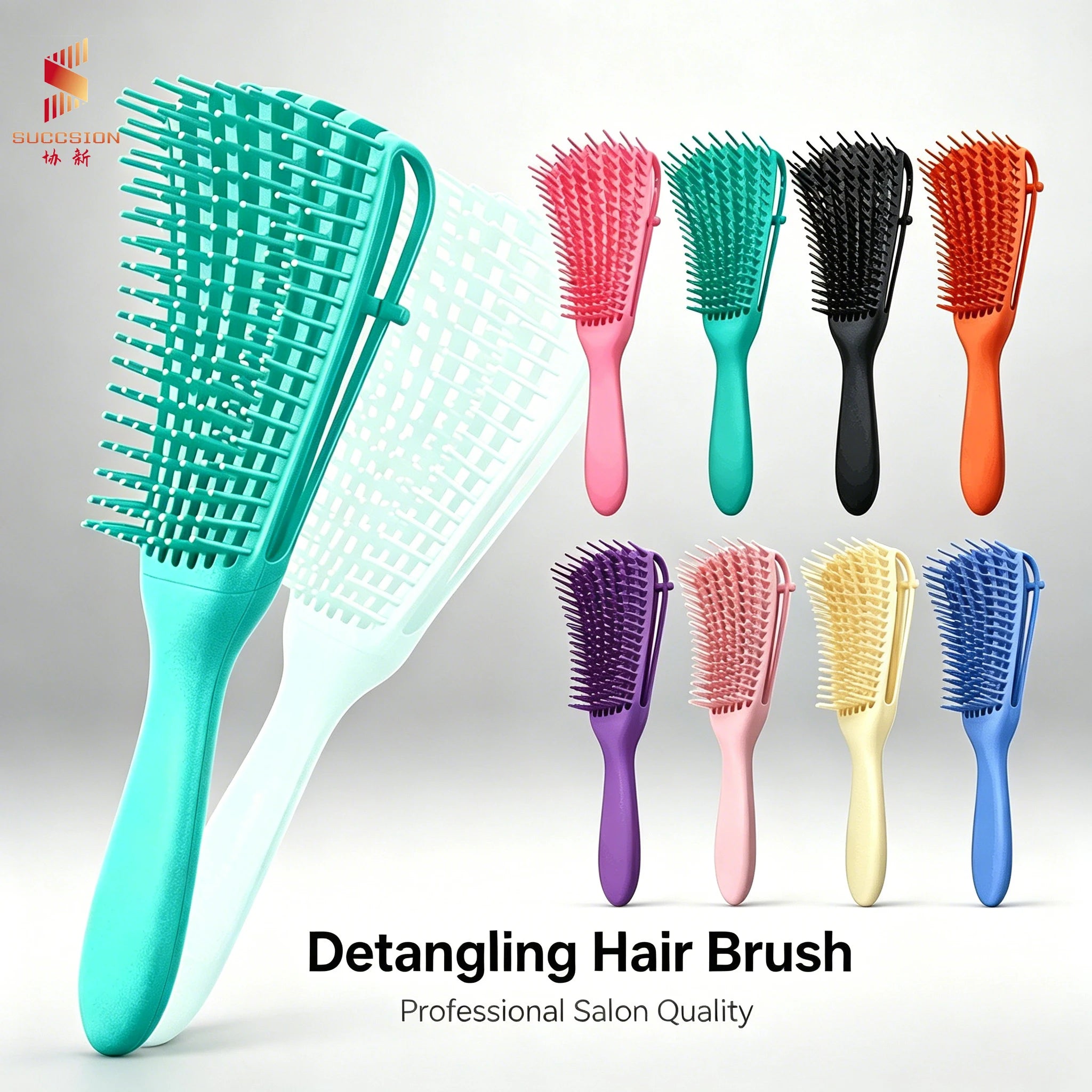 Hot Selling Wholesale Plastic Octopus Comb Eight Rows Curly Hair Brush Vent Detangling Hair Brushfor Women