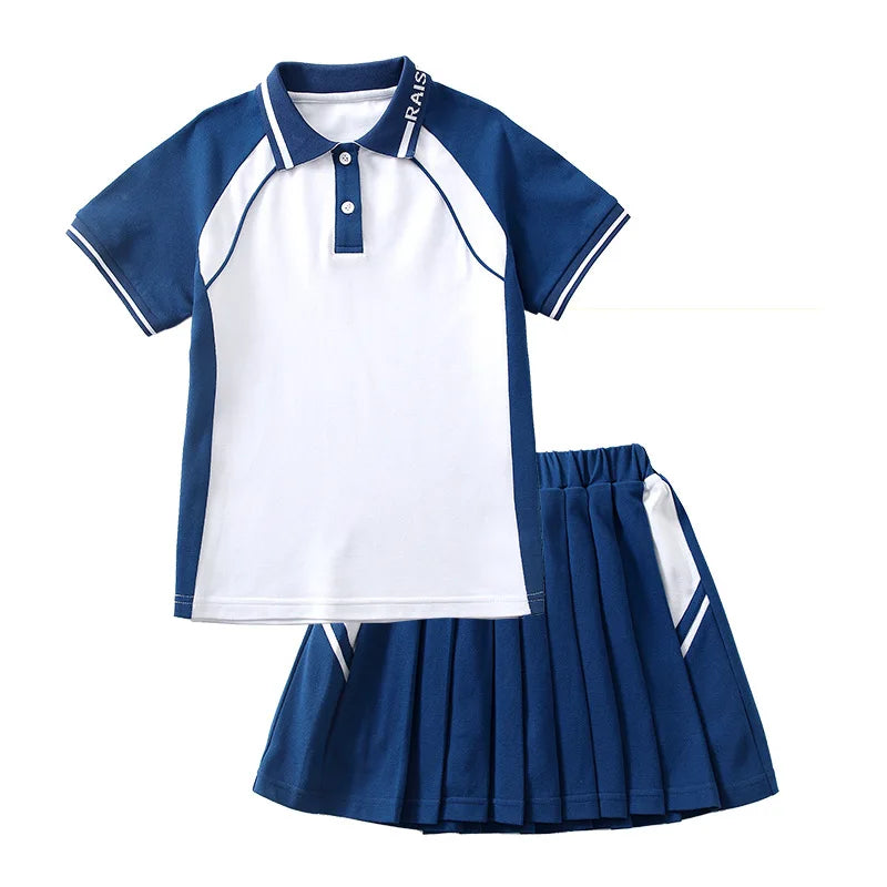 Hot Sale College Uniform Set Kids Summer Kindergarten International School Physical Education Uniform and Sportswear