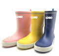 Solid Color Kids Rubber Rain Shoes for Outdoor Sports