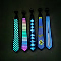 Finegreen Lighting New Arrival Flashing Sound Activated Novelties Led Light up Panel Flexible Ties Party Night Club Neckties