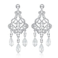SLBRIDAL Ins Style Sparkling Fashion Crystal Rhinestones Women Party Earring Chandelier Earring Bridal Wedding Drop Earring
