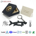 Shark Keychain Multitool Custom Logo 15 in 1 Metal Survival Tools Small Designer Souvenirs Business Gift EDC Multi Tool Keychain