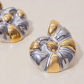 Xixi Stainless Steel Silver Plated Classic Color-matched Conch Earrings Light Luxury and Trendy Accessory