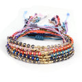 Simple Hand-Woven Friendship Rope Gold Beads & Stone Beaded Ladies Small Seed Bead Bracelet MegaBDM