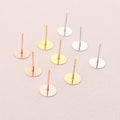 Fancy Rose Gold Color Blank DIY Jewelry Making Earring Post Metal Earring Stud Base Pin