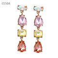 CENDA Colorful Cartoon Trendy Orthodox Drop Earrings with 3A CZ Stones for Women's Anniversary