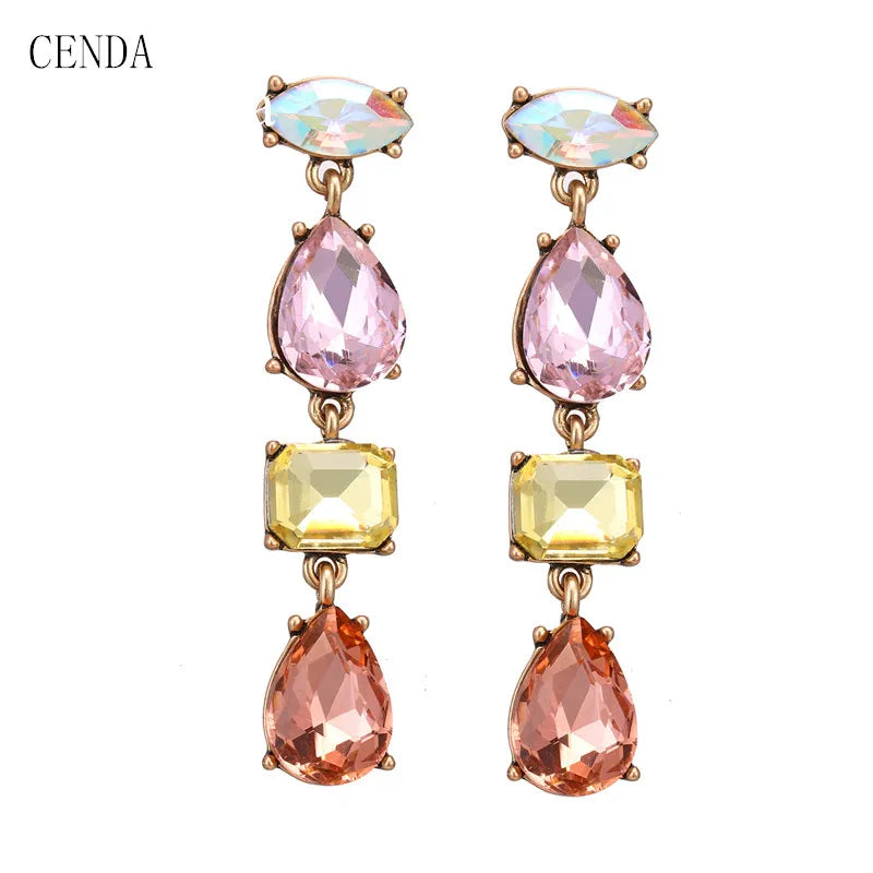 CENDA Colorful Cartoon Trendy Orthodox Drop Earrings with 3A CZ Stones for Women's Anniversary