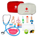 17pcs Wood Medical Kit Pretend Play Toy Set for Doctor Nurse Dentist & First Aid Role Play Kids' Outdoor Simulation Game Gift